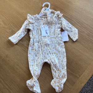 NWT Jessica Simpson footed onesie and headband